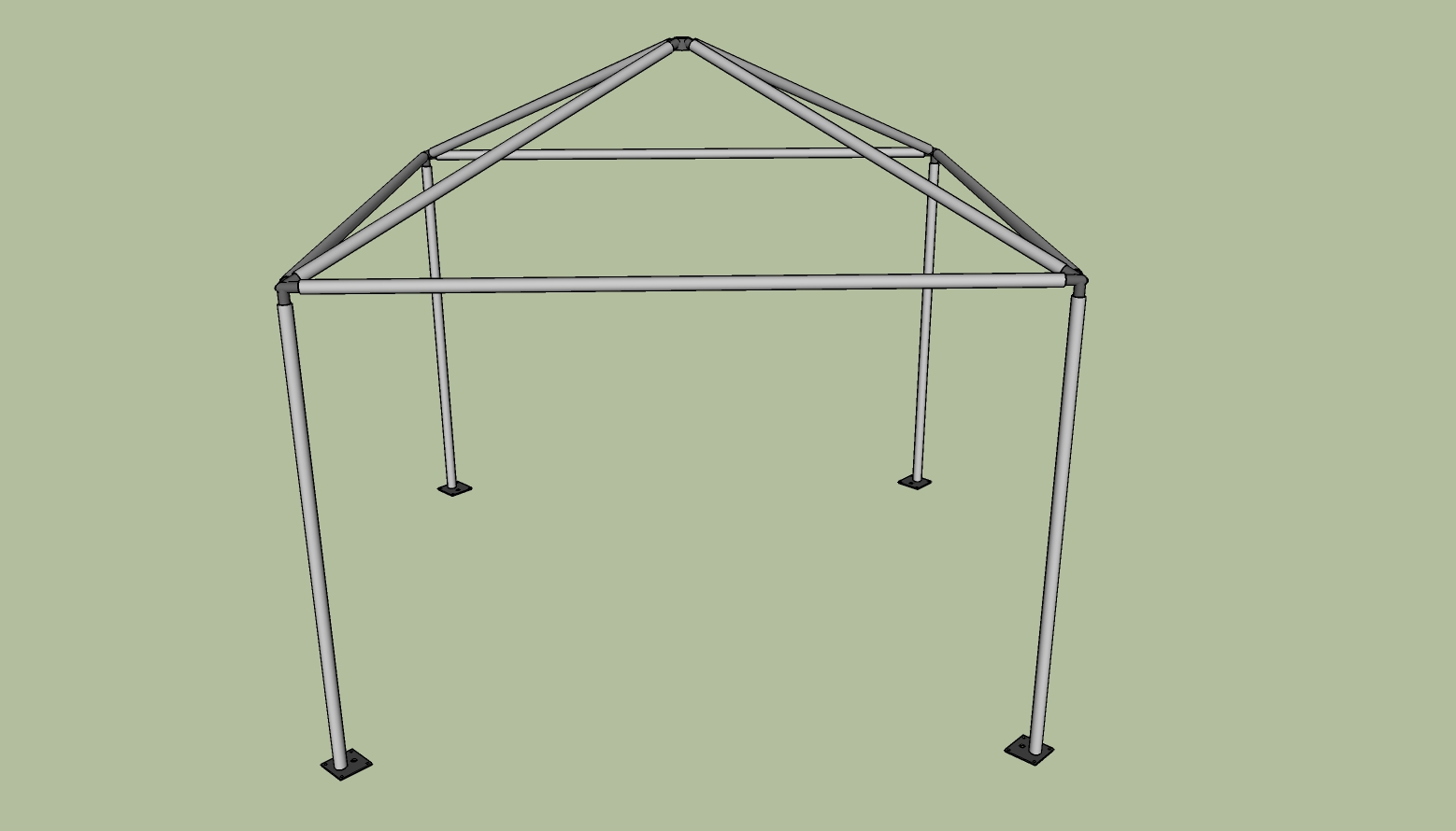 10x10 frame tent side view